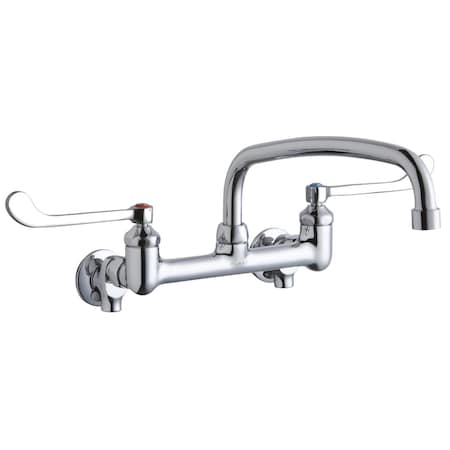 Elkay Elkay 8" Centers WFaucet 12" Arc Tube Spout 6" Wsbld Hdl Inlet+Stop LK940AT12T6S